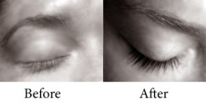 before & after eyelash tinting